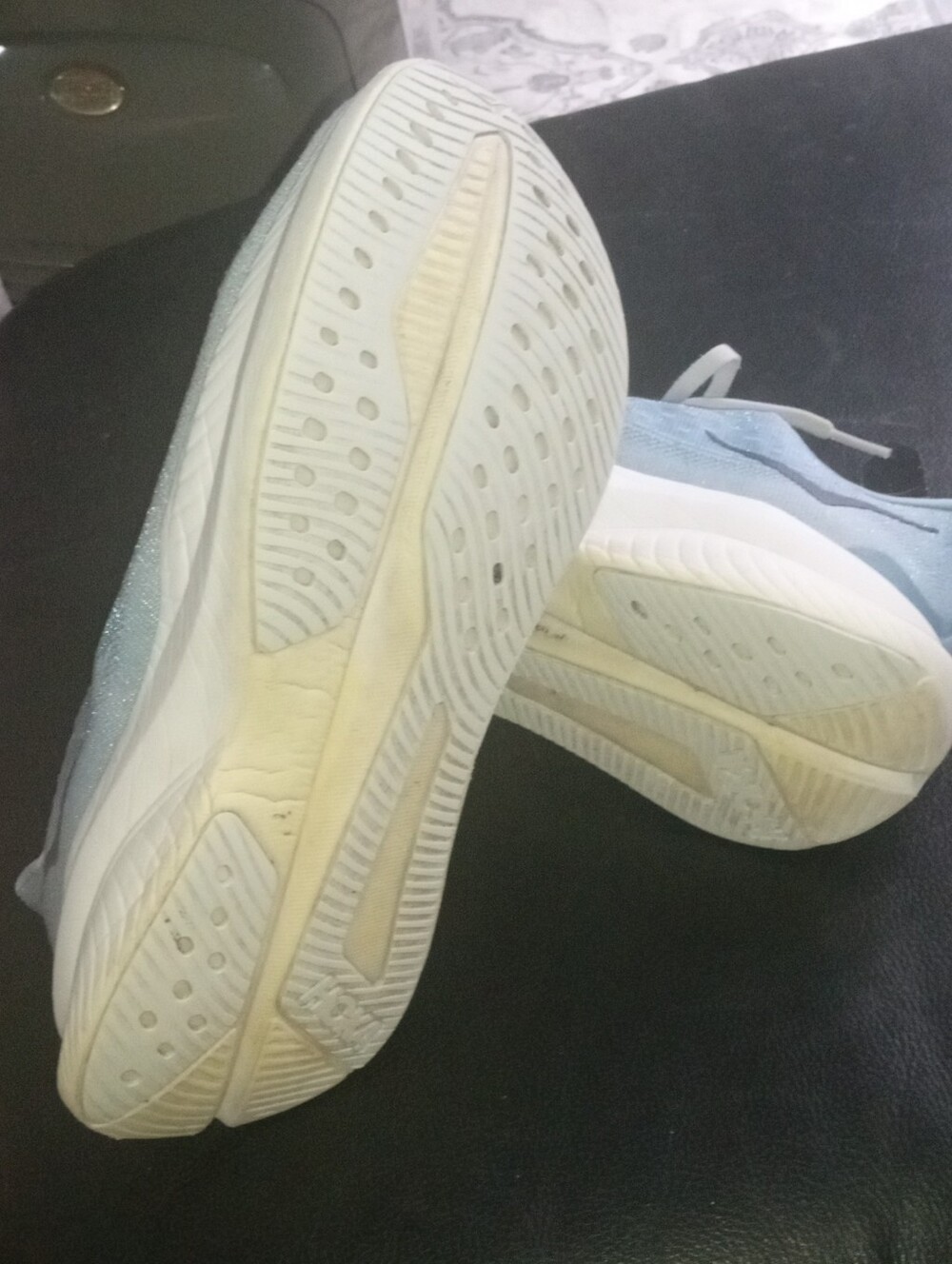 Hoka Women's Light Blue and White Running Sneakers 8.5 - Picture 7 of 10
